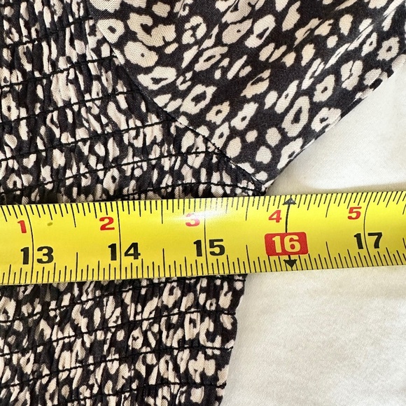 MANGO Teen Ruffled Smocked Leopard Print Dress — Girls Size L - Picture 4 of 7